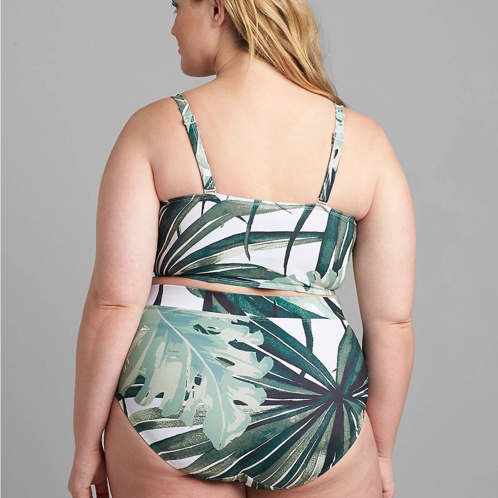 CACIQUE By Lane Bryant Mini Palms Longline Underwire Swim Bikini  22 42D - Picture 2 of 16